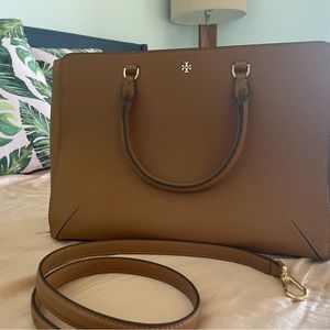 Tory Burch Large Robinson Briefcase Leather Tote